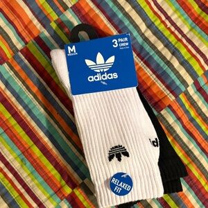 adidas Men's Athletic Crew Socks - White and Black size medium loose fit